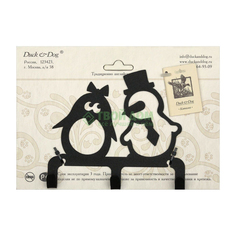 Крючок Duck and dog 3х-рожковый крючок забавные пингвины (CR3-03)