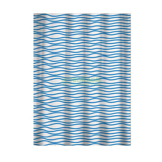 Штора для ванной комнаты Primanova Waves-Turguoise с горизонтальным рисунком волной 180х200 см