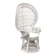 Кресло белое с подушкой Bizzotto pavone (0691604)