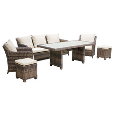 Комплект мебели Yuhang : 2 кресла + 2 оттоманки + софа + стол (YH-T4680P-1/YH-C3626W)