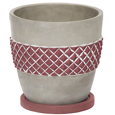 Горшок цемент для цветов Shuanyi красный ромб 14 см
