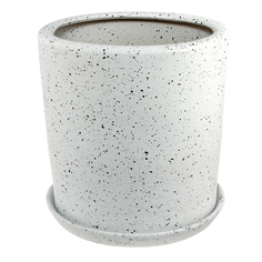 Горшок Qianjin для цветов бел.камень цилиндр д32 с поддоном