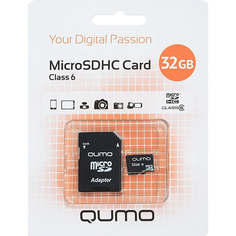 Карта памяти Qumo MicroSDHC 32GB Class 6 SD adapter