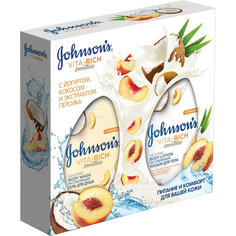 Подарочный набор Johnsons Vita-Rich Расслабляющий с йогуртом, кокосом и экстрактом персика Johnsons