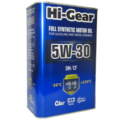 Масло моторное синтетическое 4л 5w-30 sm/cf Hi-gear Hg0034p