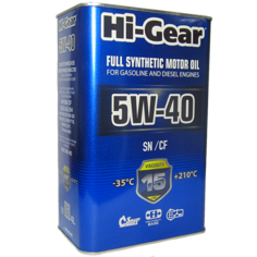 Масло моторное синтетическое 4л 5w-40 sn/cf Hi-gear Hg0544p