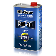 Масло моторное синтетическое 1л Hi-gear 5w-30 sm/cf