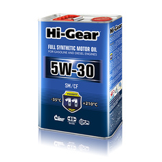 Масло моторное синтетическое 4л Hi-gear 5w-30 sm/cf