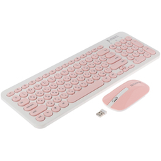 Комплект клавиатура + мышь Jet.A SlimLine KM30 W бело-розовая