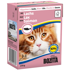 Корм для кошек BOZITA Кусочки в соусе с лососем 370г