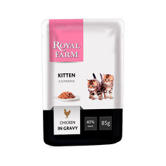 Корм для котят ROYAL FARM Курица в соусе 85г