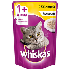 Корм для кошек Whiskas для кошек от 1 года, крем-суп с курицей, 85г