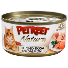 Корм для кошек PETREET Кусочки розового тунца с лососем 70г