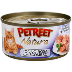 Корм для кошек PETREET Кусочки розового тунца с макрелью 70г