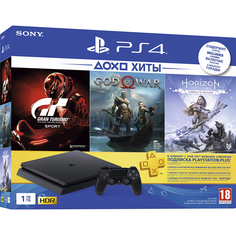 Игровая приставка Sony PlayStation 4 1000 Gb (CUH-2208B) + God of War/GT Sport/Horizon: Zero Dawn/3 месяца PS Plus