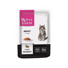 Корм для кошек ROYAL FARM кролик в соусе 85г