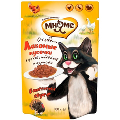 Корм для кошек МНЯМС Мясной карнавал, утка, индейка, курица 100г