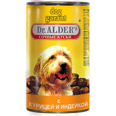 Корм для собак Dr. Alders Дог гарант сочные кусочки в соусе курица, индейка 1230 г