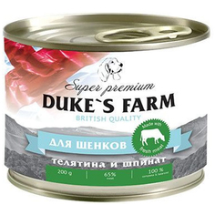 Корм для щенков Dukes Farm телятина, рис, шпинат 200г