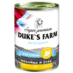 Корм для собак Dukes Farm индейка, утка, рис, шпинат 400 г