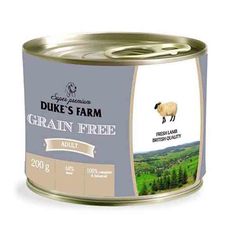 Корм для собак Dukes Farm Grainfree Ягненок, клюква, шпинат 200г