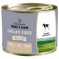 Корм для собак Dukes Farm Grain free говядина, клюква, шпинат 200 г