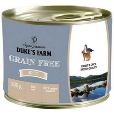 Корм для собак Dukes Farm Grain free кролик, утка, клюква, шпинат 200 г
