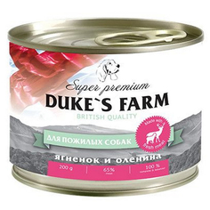 Корм для собак Dukes Farm ягненок, оленина, рис, шпинат 200 г