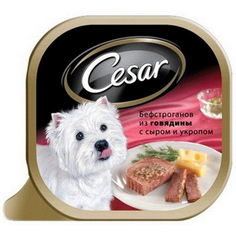 Корм для собак Cesar бефстроганов из говядины с сыром и укропом 100 г