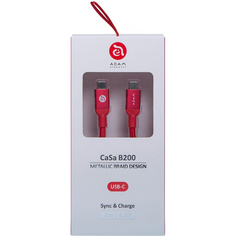 Кабель Adam Elements CASA B200 USB Type-C - USB Type-C 2 м красный