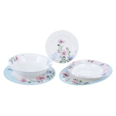 Сервиз столовый Macbeth bone porcelain Герберы 21 предмет 6 персон