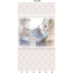Декоративная панель Panda Дамасский узор Панно Лебедь 6 шт 270x25x0,8 см