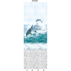 Декоративная панель Panda Море Панно Дельфины 4 шт 270x25x0,8 см