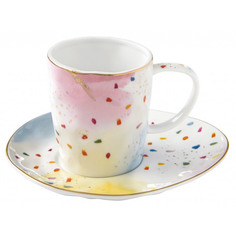 Чашка с блюдцем Easy Life Брызги красок 250 мл