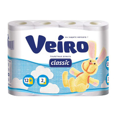 Туалетная бумага двухслойная Veiro Classic 12 рулонов