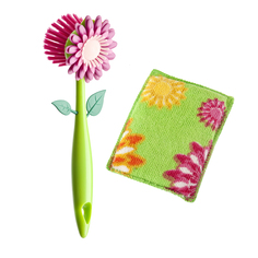 Щетка с губкой для посуды Vigar Flower Power 2956