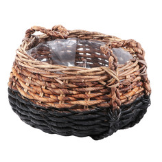 Кашпо-корзина Van der leeden bowl abaca black d45h25cm