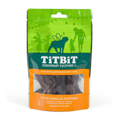 Лакомство для собак Titbit Строганина из телятины для мелких пород 50 г