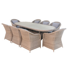 Комплект садовой мебели Yuhang стол+8 кресел (YH-T4710P/18YH-C1190W)
