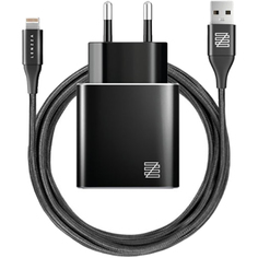 Сетевое зарядное устройство Lenzza Piazza Metallic Wall Charger Black