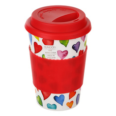Кружка Dunoon 440мл с силиконовой крышкой "добрые сердца"