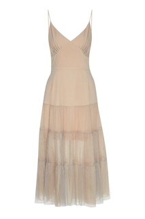 Розовое платье с отделкой из сетки Yana Dress