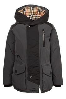 Черная парка Burberry Kids