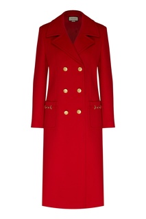Красное двубортное пальто Gucci