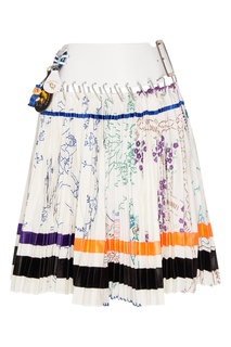 Белая юбка-мини с кожаным ремнем Chopova Lowena