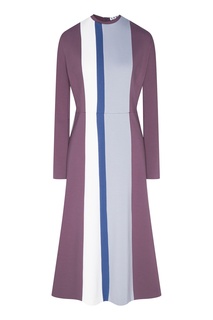 Серое платье-миди с контрастными полосами Erma