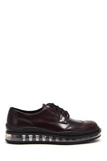 Бордовые туфли с перфорацией Prada