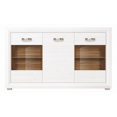 Тумба-витрина Мальта B136-REG2W1D Black Red White