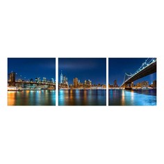 Набор из 3 картин (90х30 см) Манхеттен мосты HE-107-254 Ekoramka