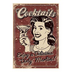 Картина (70х90 см) Cocktails lady ME-105-157 Ekoramka